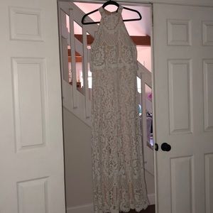 Lulus White Lace Halter Jumpsuit